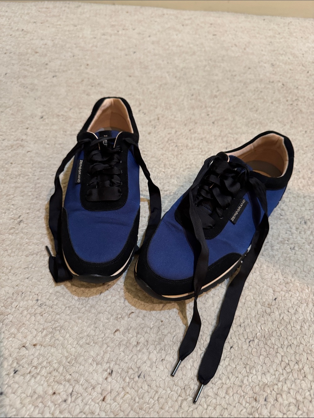 Women’s Blue and Black Satiny Casual Sneakers
